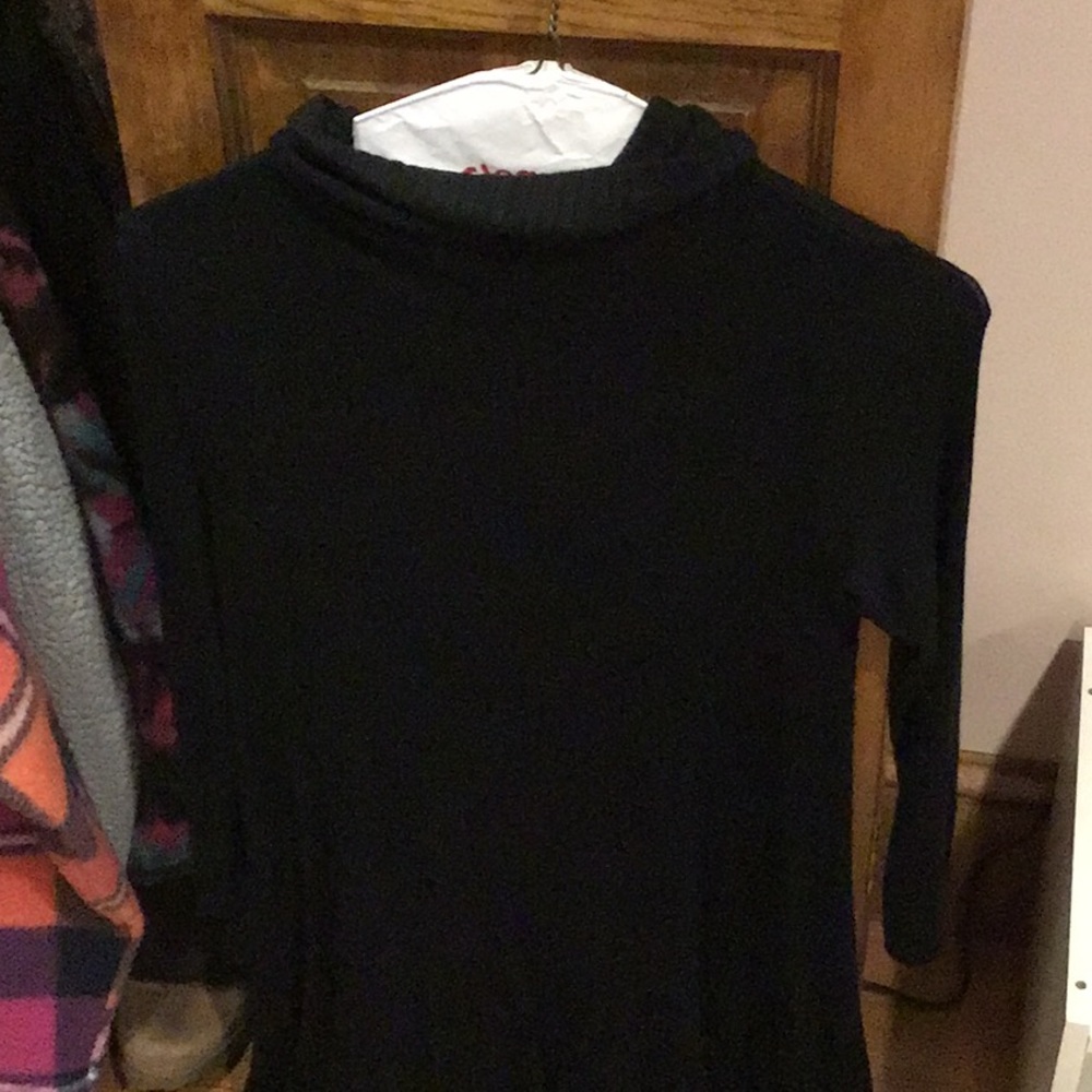 black turtle neck sweater dress